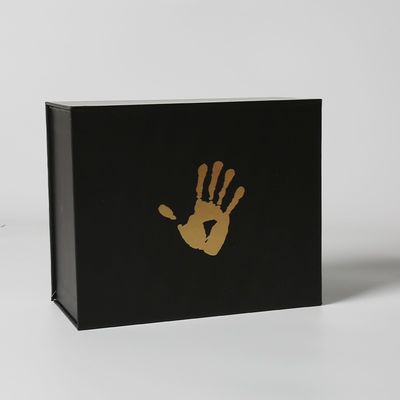 Black Magnetic Folding Box Perfume Gift Box With Sponge Lining And Matte Foil Stamping Logo