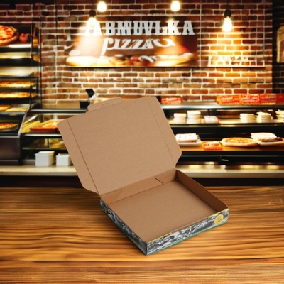 Buy Matt Lamination Brown Kraft Paper Pizza Box For Food Packaging Custom Shaped online manufacture