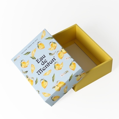 Buy Custom Logo Lid and Base Box Aesthetic Appeal Small Watch Paper Box Printed in Light Yellow on Thick White Paper Board online manufacture