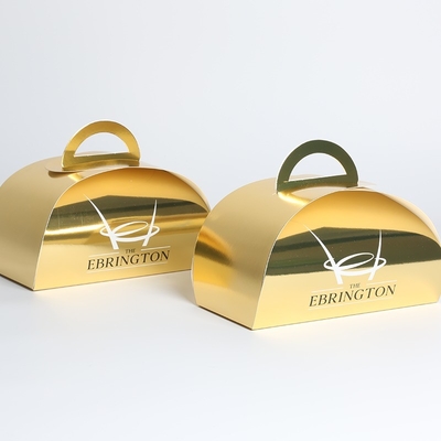 Buy Waterproof Gold Irregular Bread Food Box Custom Printing Tuck Top Paper Boxes for Cake online manufacture