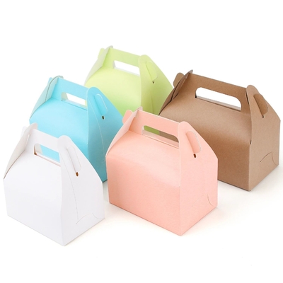 Coated Paper Takeaway Cake Packaging Box For Small Business Gold Foil Printing