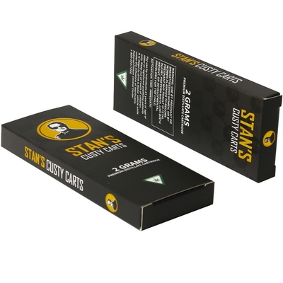 Gift Storage Box with Black Tuck Two End Packaging and Custom Color Glass Bottle