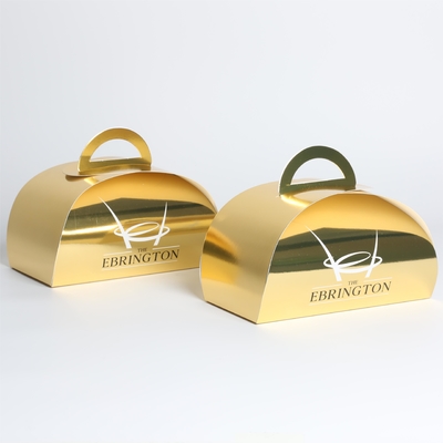 OEM Paper Cake Packaging Box , Sustainable Bakery Packaging Tulip Box With Handle