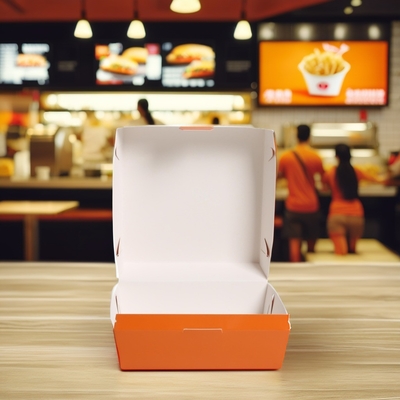 Food Packing Paper Box Customized Size , Recycled Materials Takeaway Food Boxes
