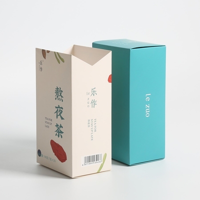 Paper Tuck Top Green Tea Packaging Box , Auto Lock Bottom Boxes CMYK 4 Color Printing