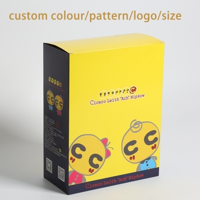 Yellow Tuck End Paper Packaging Box With Transparent Window for Mobile Phone Accessories