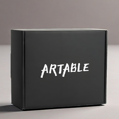 Custom Black Mailer Box With White Silk Screen Logo Strong E Corrugated Shipping Boxes
